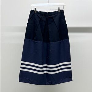 Jil Sander Navy and White Maxi Skirt